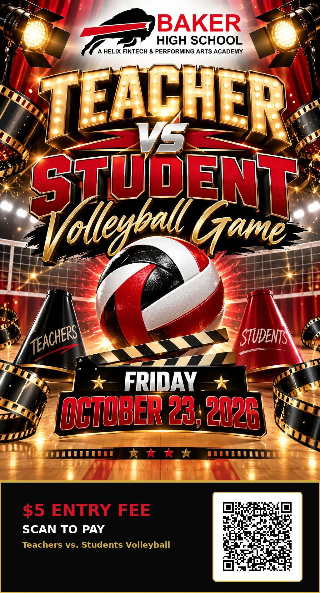 FLYER FOR BHS Teacher vs Student Vollyball Game